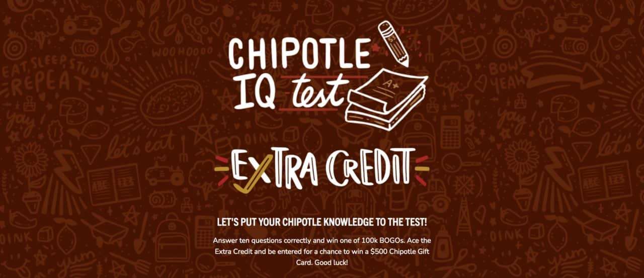 Chipotle's BOGO with IQ Test Answers Included